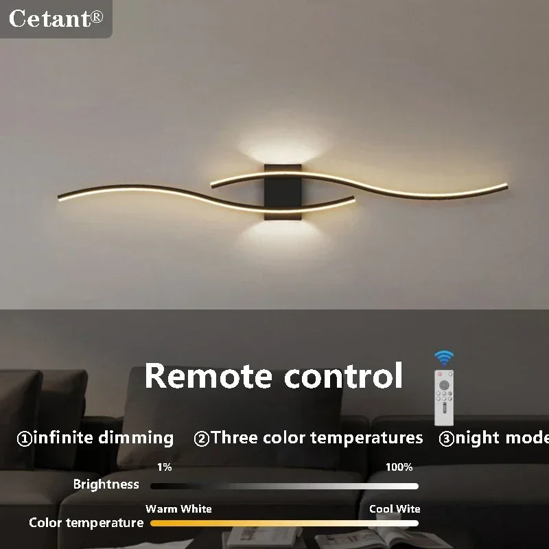 Modern LED Wall Lamp Simple Lines 60/80Cm Available Three Colors Bedroom Bedside TV Wall Corridor Indoor Lighting Fixtures