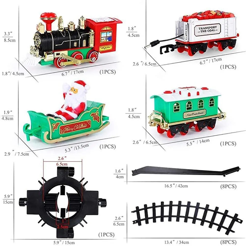 Electric Christmas Train Electric Sound and Light Hangable Christmas Tree Christmas Rail Car Christmas Gifts Children Toys