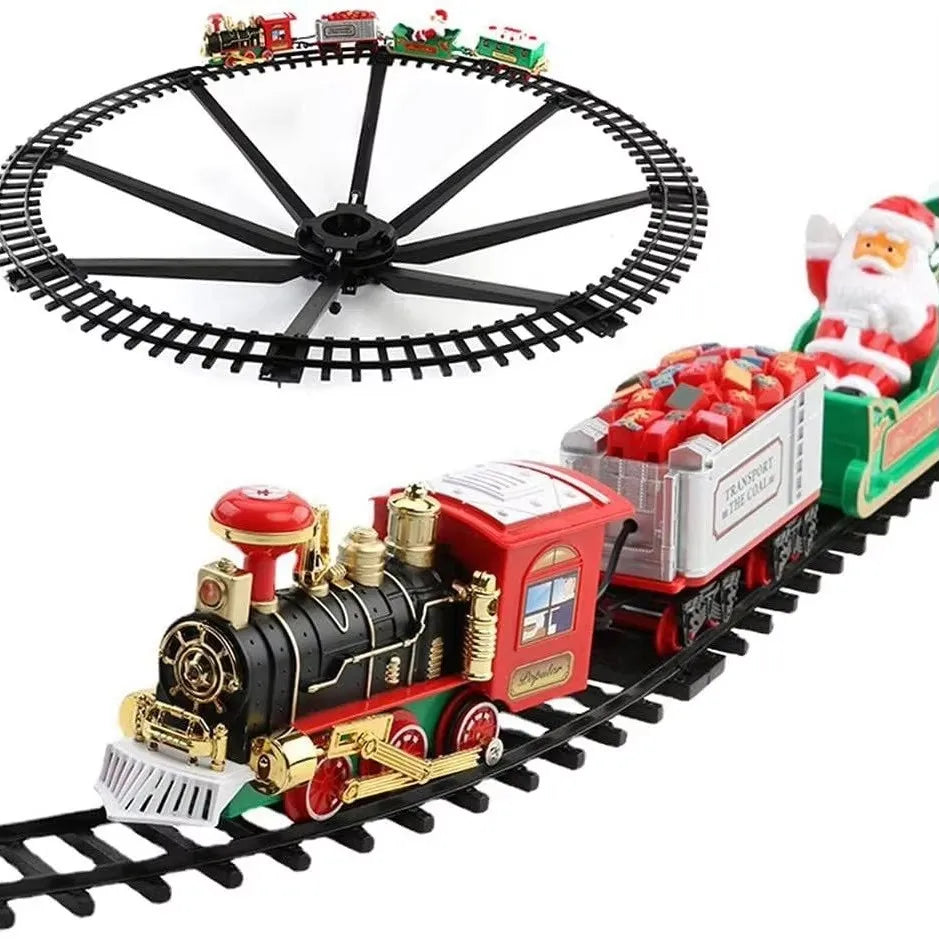 Electric Christmas Train Electric Sound and Light Hangable Christmas Tree Christmas Rail Car Christmas Gifts Children Toys