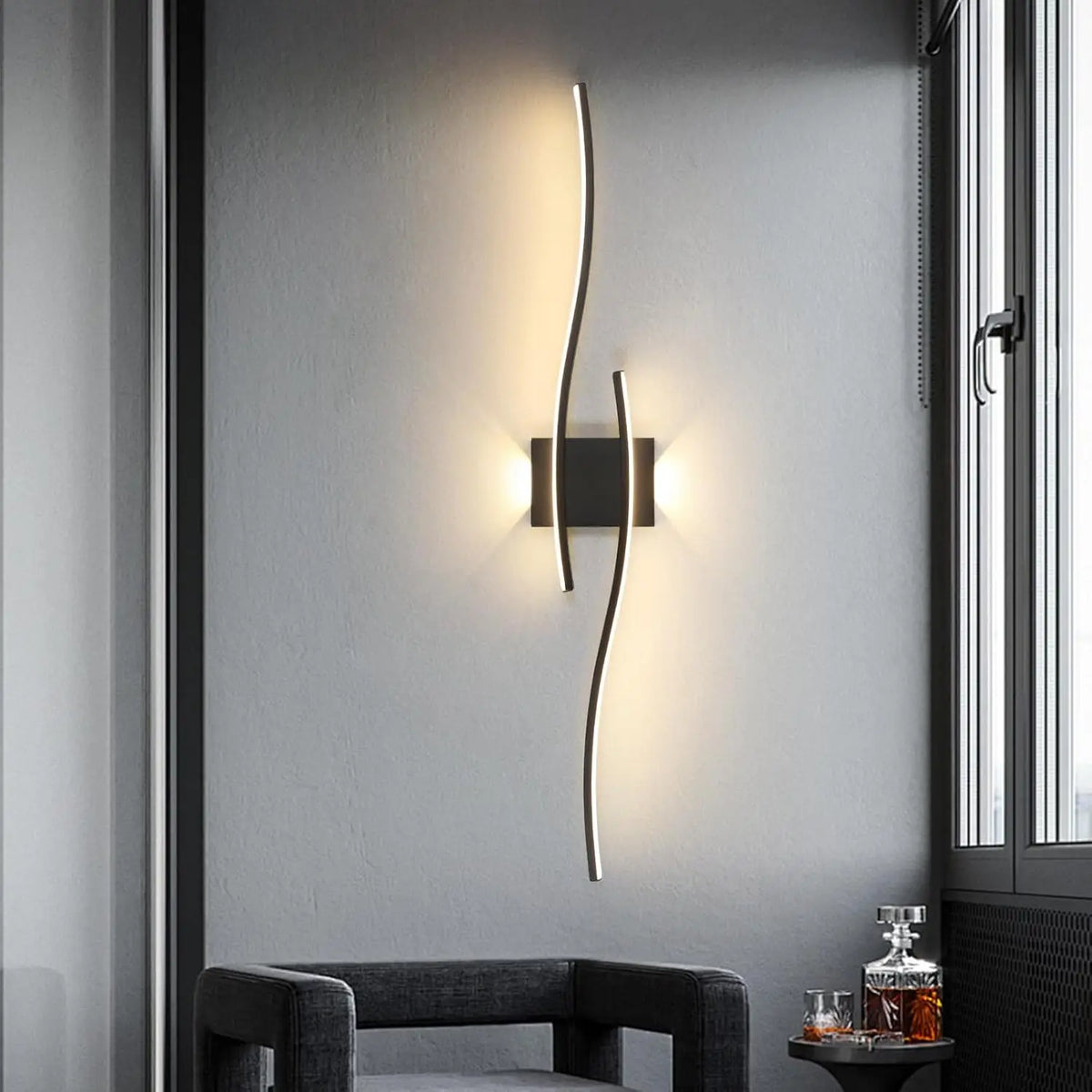 Modern LED Wall Lamp Simple Lines 60/80Cm Available Three Colors Bedroom Bedside TV Wall Corridor Indoor Lighting Fixtures