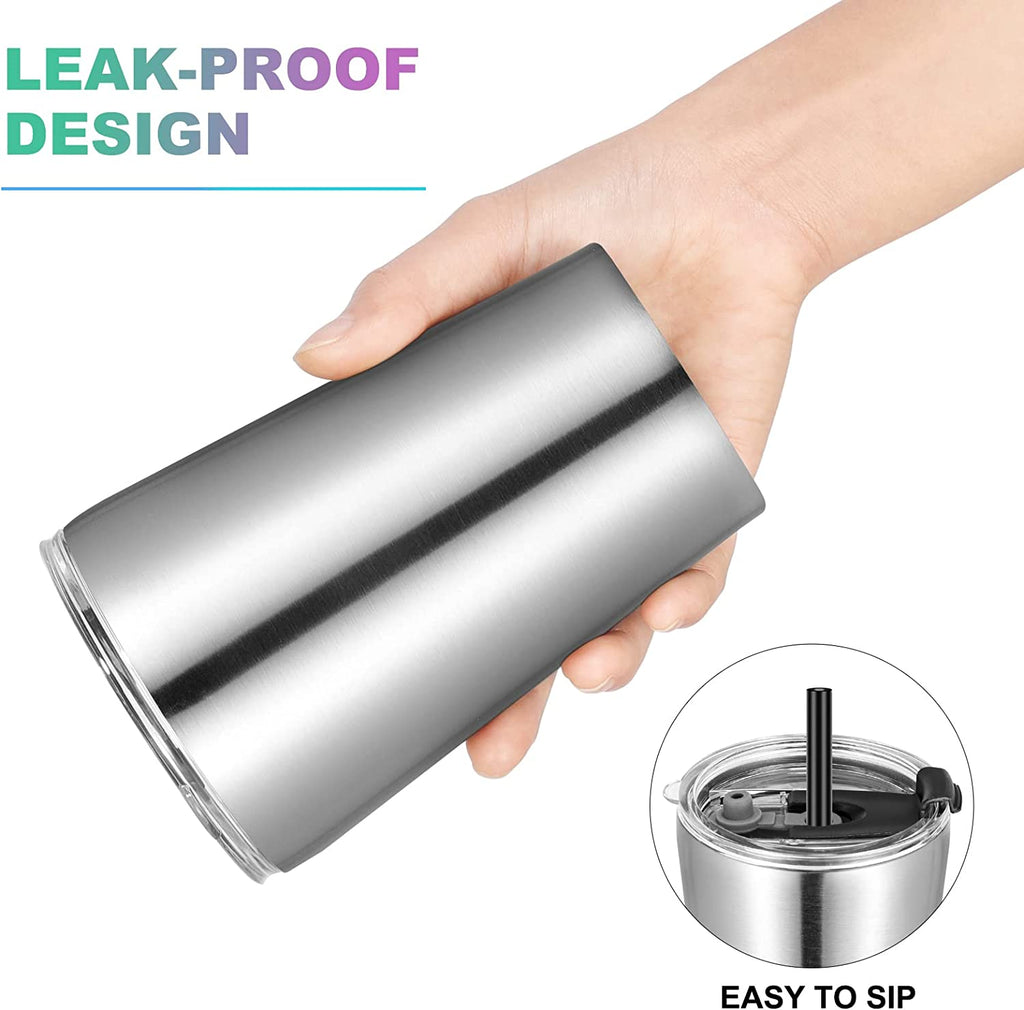 12Oz Tumbler Stainless Steel Tumbler Bulk Vacuum Insulated Double Wall Travel Tumbler with Lid and Straw Reusable Tumbler, Stainless 12 Pack