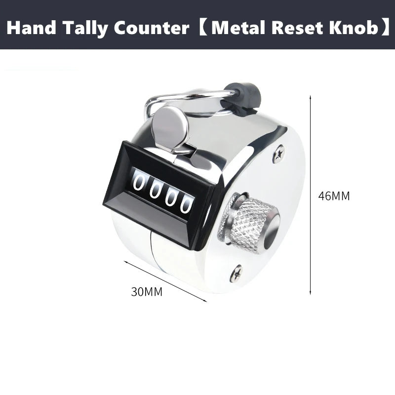 Handheld Tally Counter Tool 4 Digit Number Count Clicker Counter Hand Mechanical Pitch Counters for Coaching,Knitting,Fishing,
