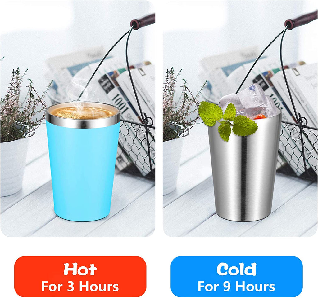 12Oz Tumbler Stainless Steel Tumbler Bulk Vacuum Insulated Double Wall Travel Tumbler with Lid and Straw Reusable Tumbler, Stainless 12 Pack